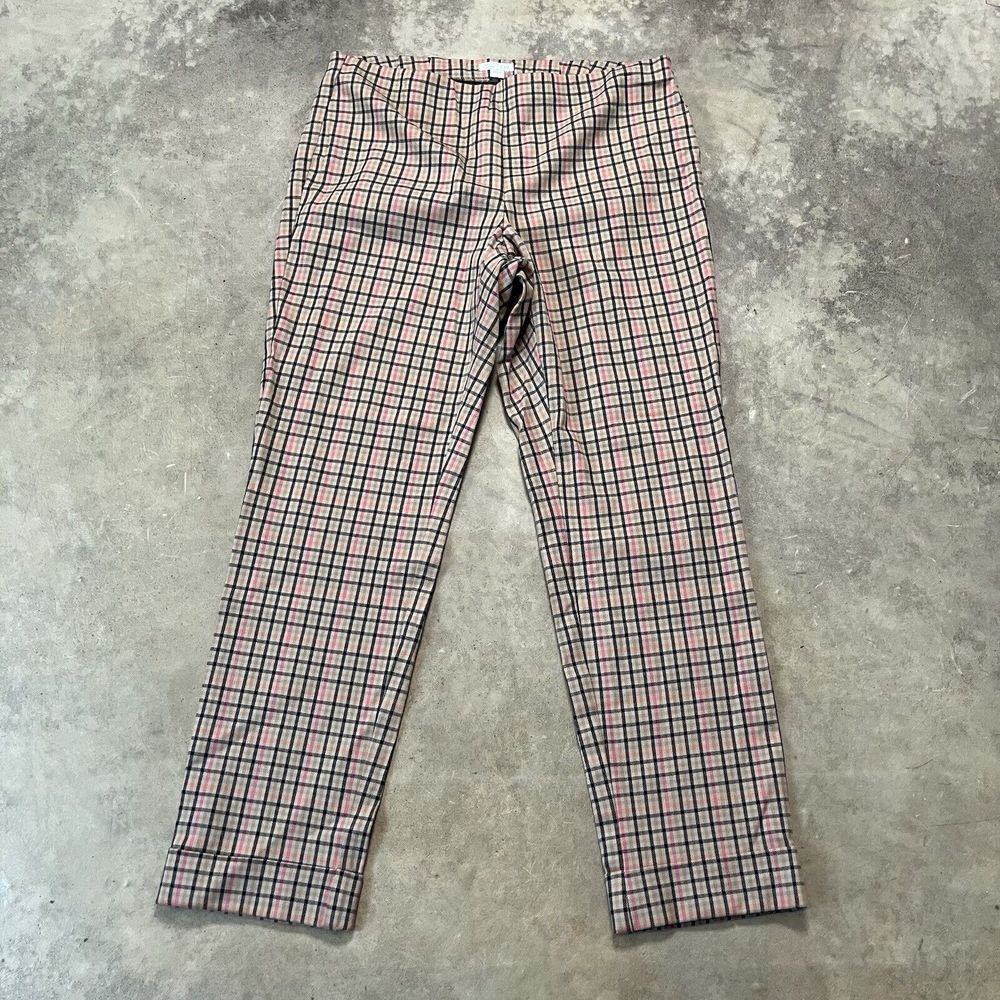 J.Jill Premium Bi Stretch‎ Pants Womens 8 Camel Multi Cuffed Hem Office Ankle